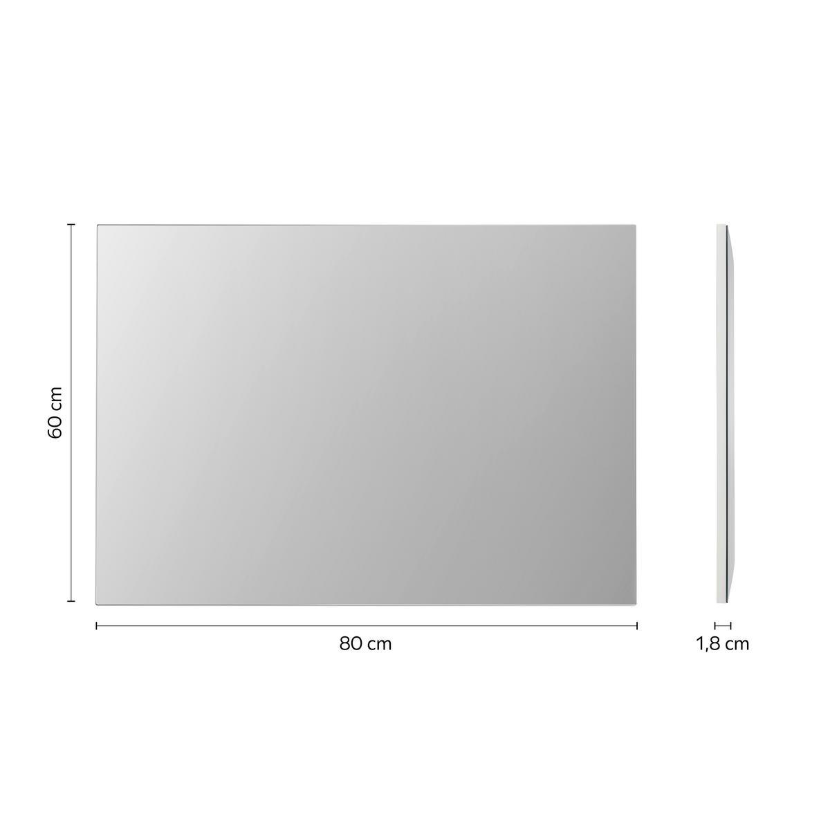 Spiegel Luciano ca. 80x60 cm - Grau, MODERN, Glas (80/60/1,8cm) - Bessagi Home