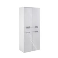Hochschrank "Mars" , weiß - Chromfarben/Weiß, MODERN, Holzwerkstoff/Metall (65,0/159,0/35,0cm) - MID.YOU