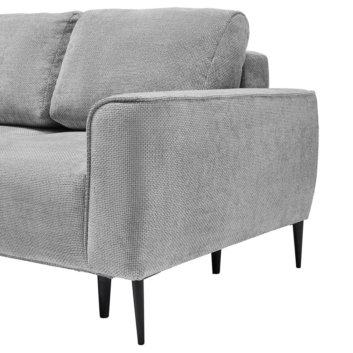 Kutna Garnitura Custom - svijetlo siva/crna, Moderno, tekstil/metal (164/255cm) - Mömax