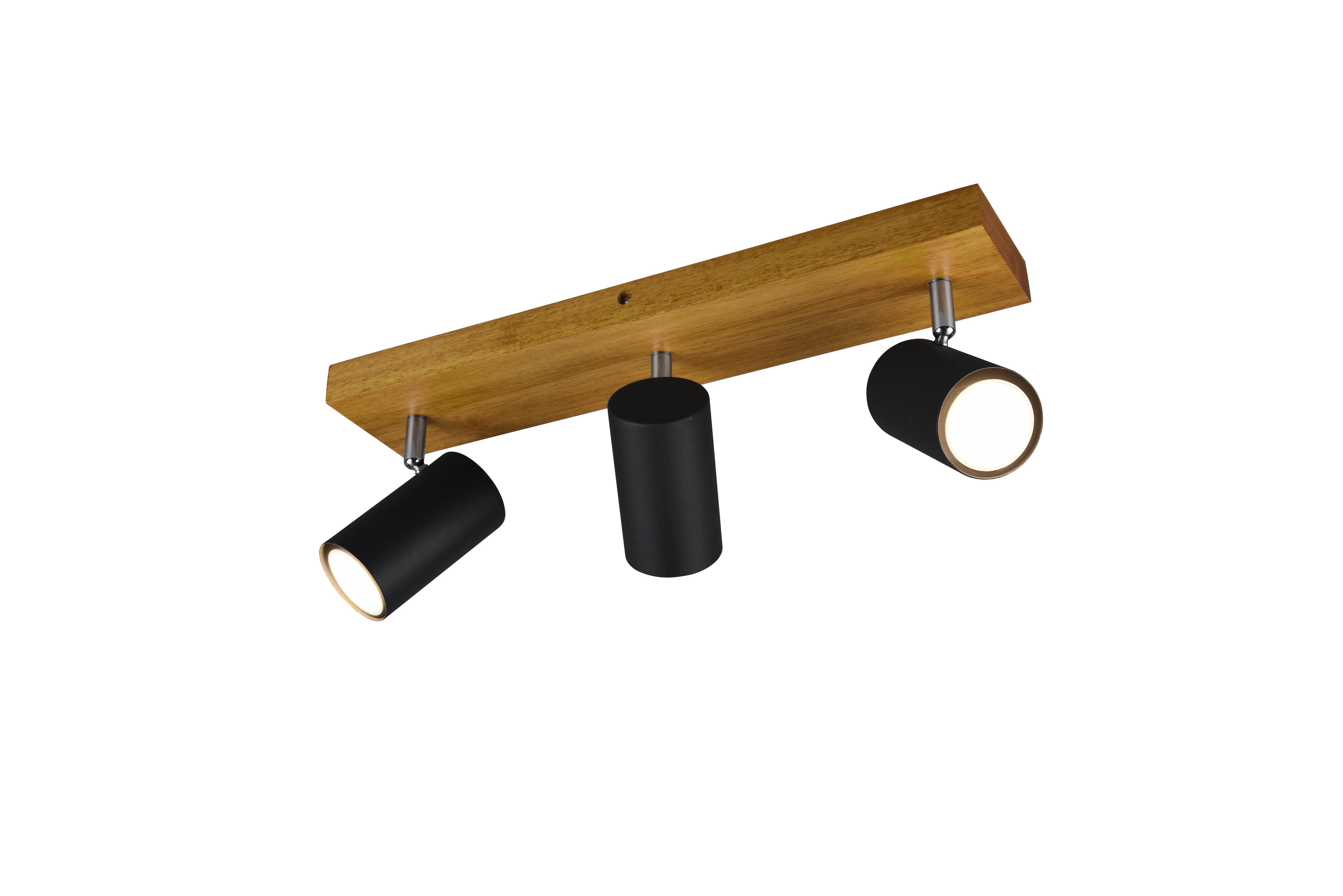 Strahler Marley Schwarz max. 35 Watt - Schwarz, Design, Holz/Metall (44/16/9cm) - Trio Leuchten