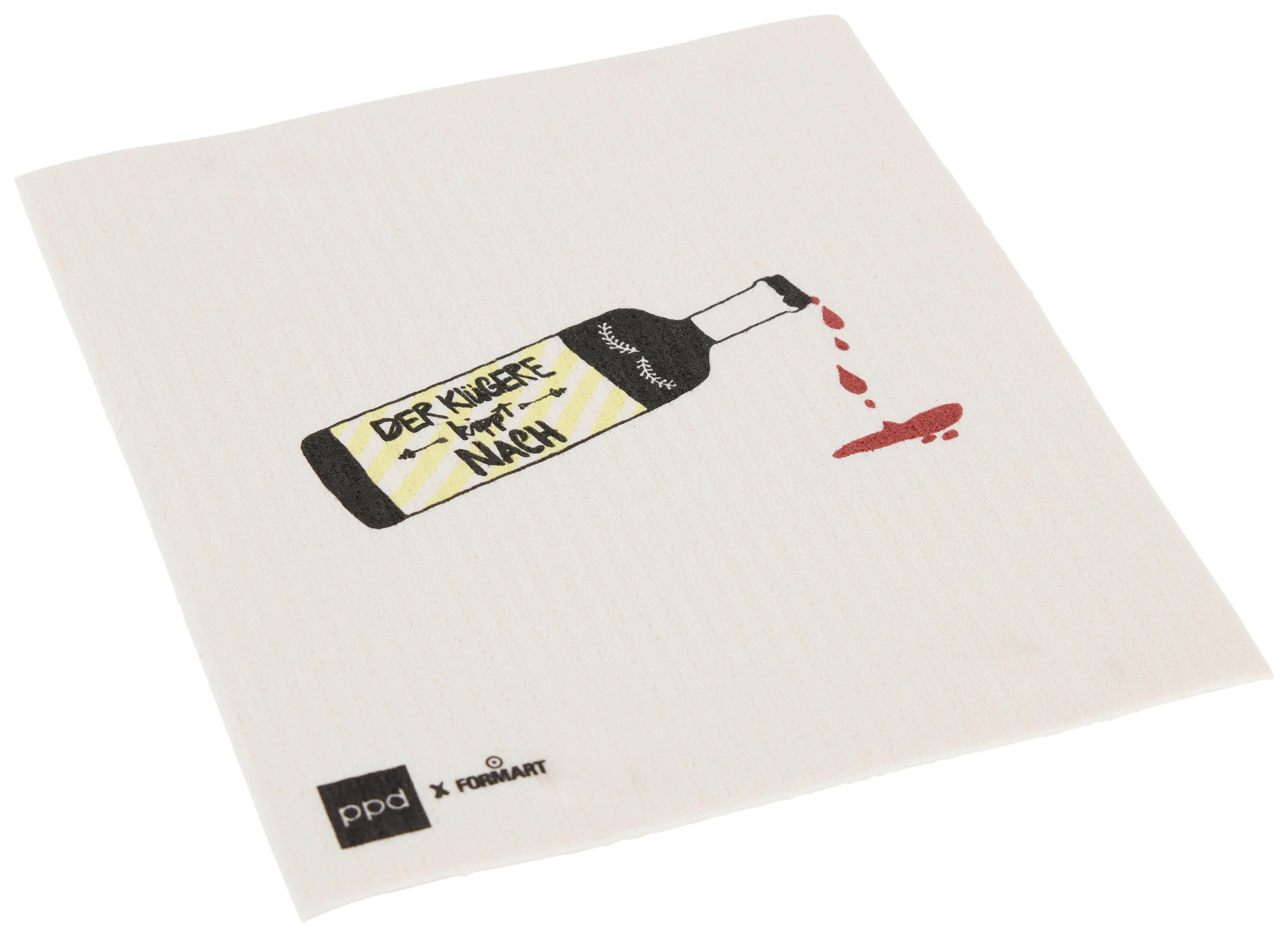 Schwammtuch Peter in Schwarz/Weiß ca. 20x17cm - Schwarz/Weiß, Textil (20/17cm)