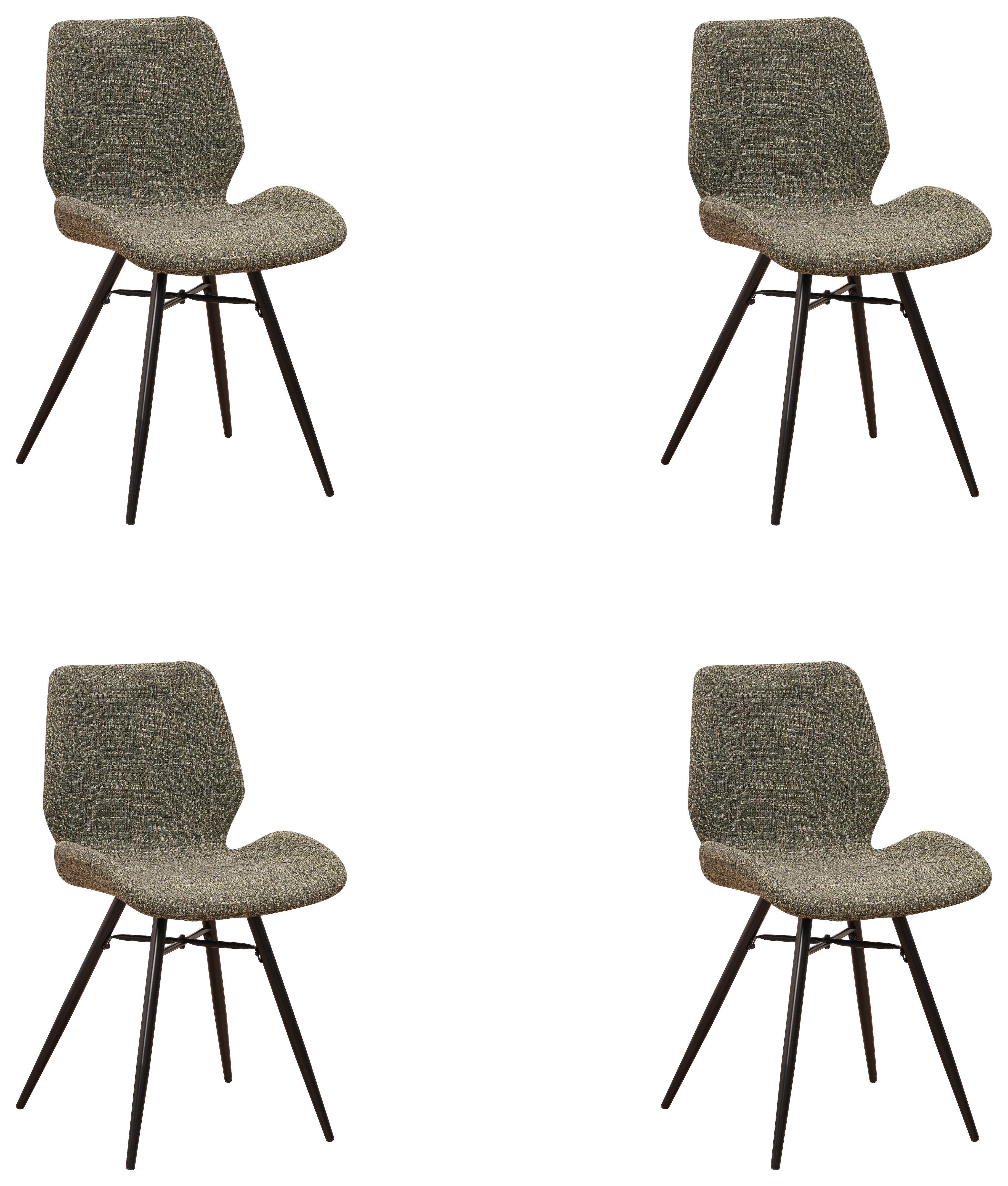 STUHL-SET BARRON - Schwarz/Grün, Design, Textil (47/82/55cm) - MID.YOU