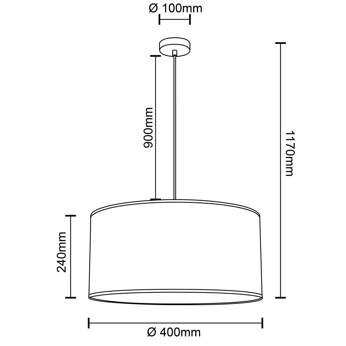 LAMPA WISZĄCA 99822/76 ANIELA PE1 - beżowy/czarny, Trend, metal/tkanina (40/117cm) - Brilliant