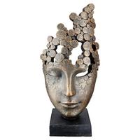 Skulptur Female Mask Bronzefarben - Bronzefarben, Basics, Kunststoff (19,5/36/15cm)