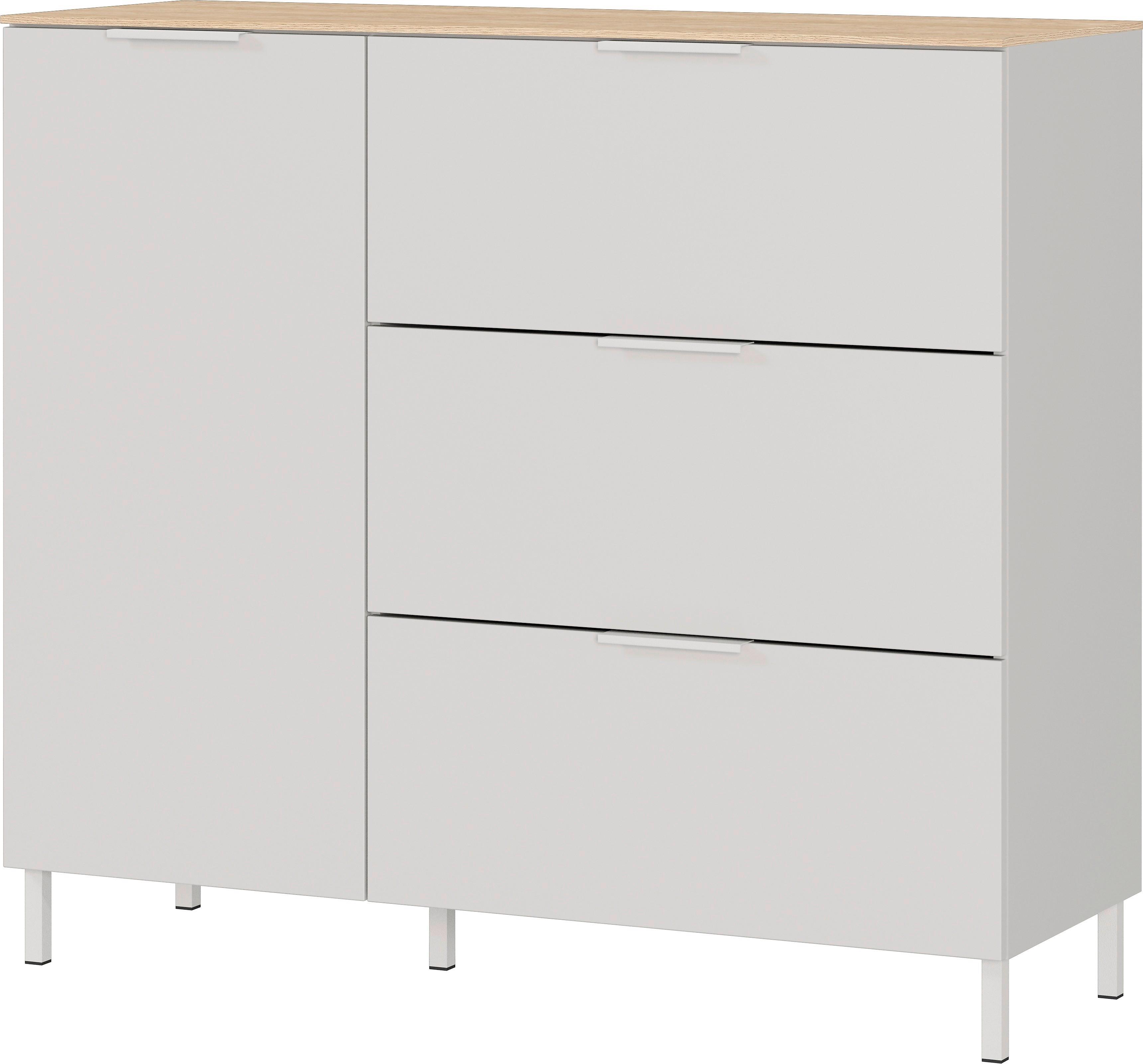 Kommode Gw-Savoca - Kaschmir/Eichefarben, Modern, Holzwerkstoff/Metall (109/98/40cm) - Mömax