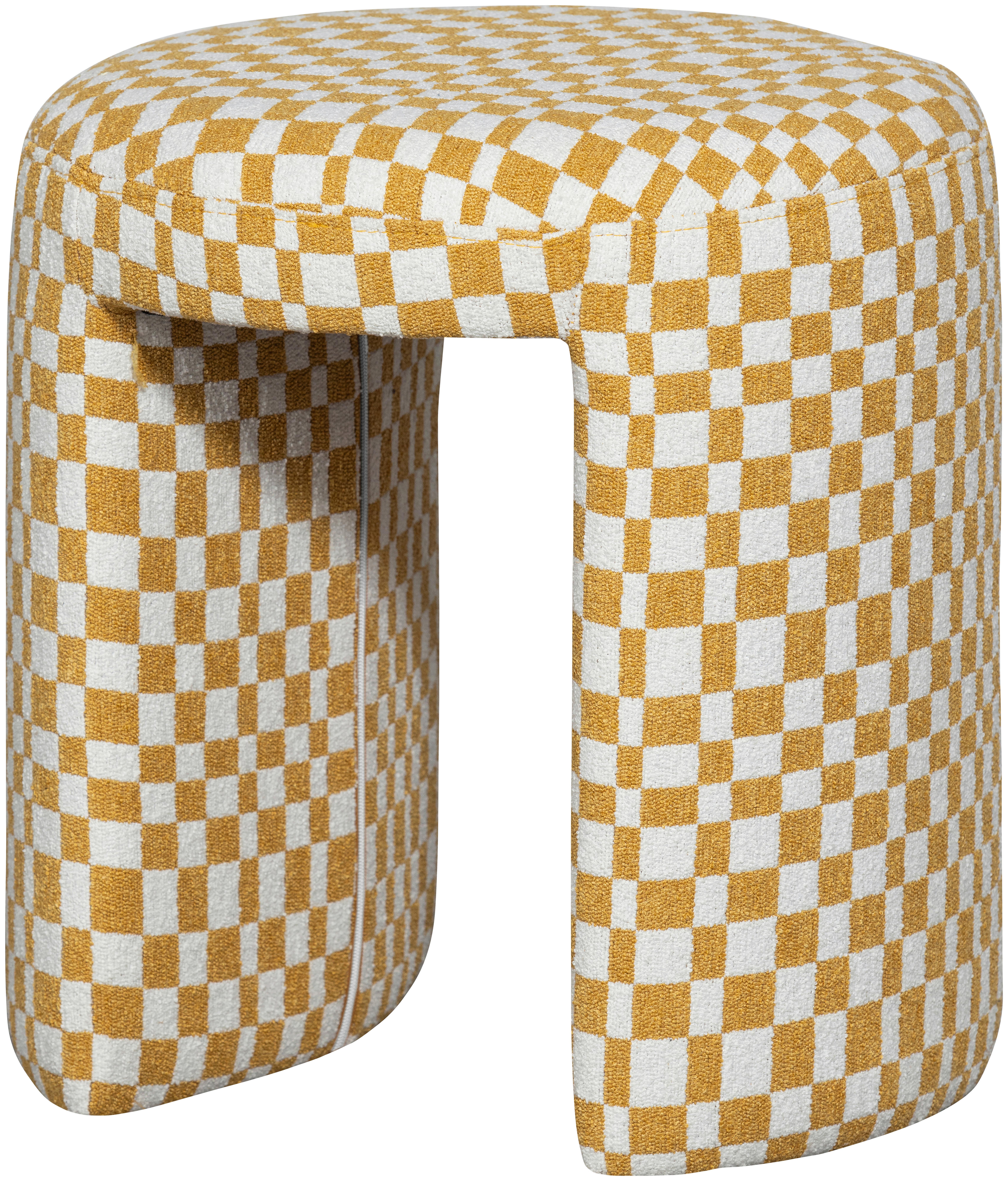Hocker Charlie Gelb/Weiß - Gelb/Weiß, Design, Textil (45/47/45cm) - Livetastic