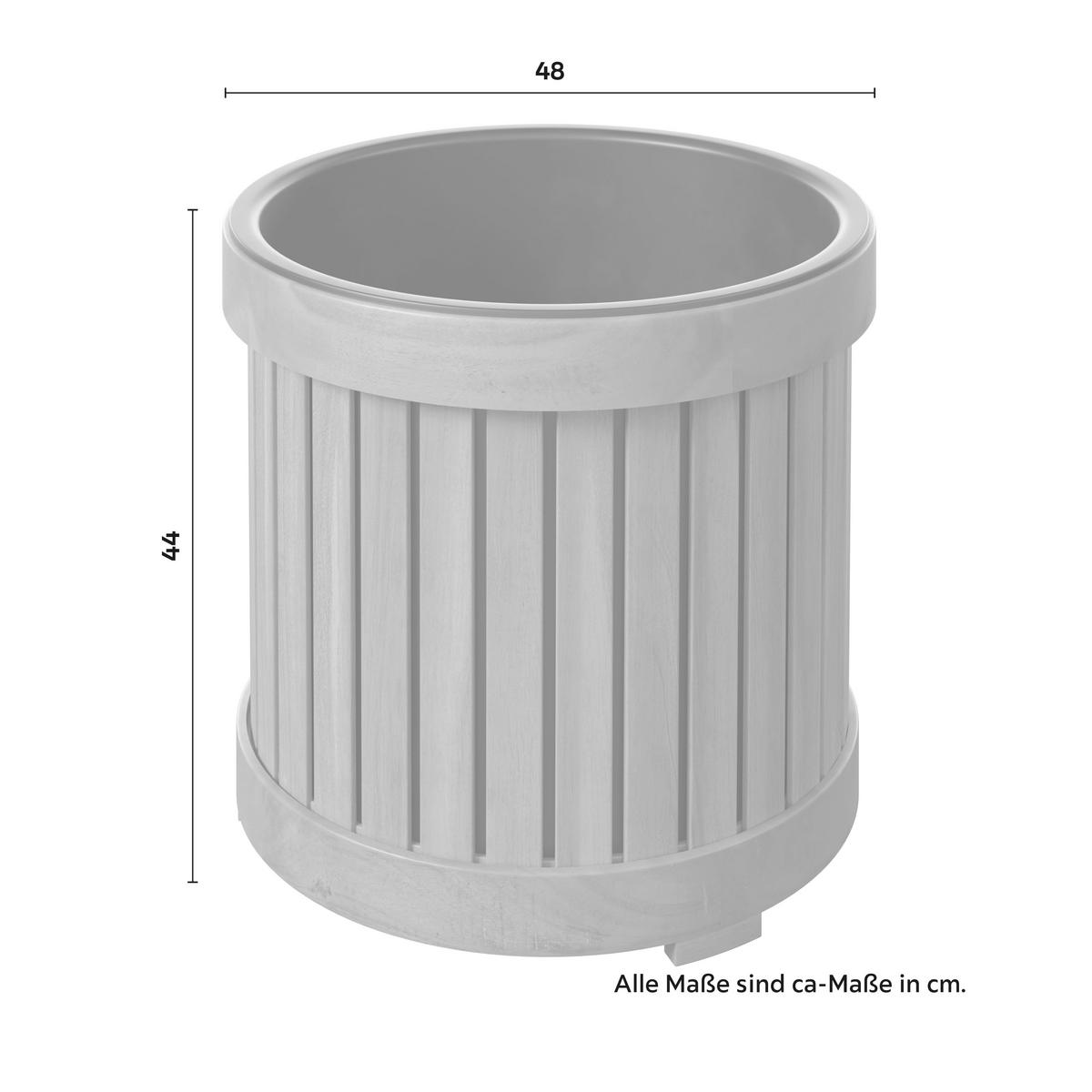 Hochbeet Marlo Echtholz massiv Ø 48 cm - Schwarz/Akaziefarben, MODERN, Holz/Kunststoff (48/44/48cm) - Bessagi Garden