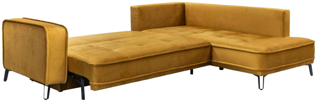 Sarokkanapé Segre - aranyszínű, Modern, faalapú anyag/textil (270/215cm) - Premium Living