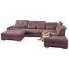 Wohnlandschaft Dalida Brombeere Chenille - Chromfarben/Brombeere, Design, Textil/Metall (195/376/254cm) - Livetastic