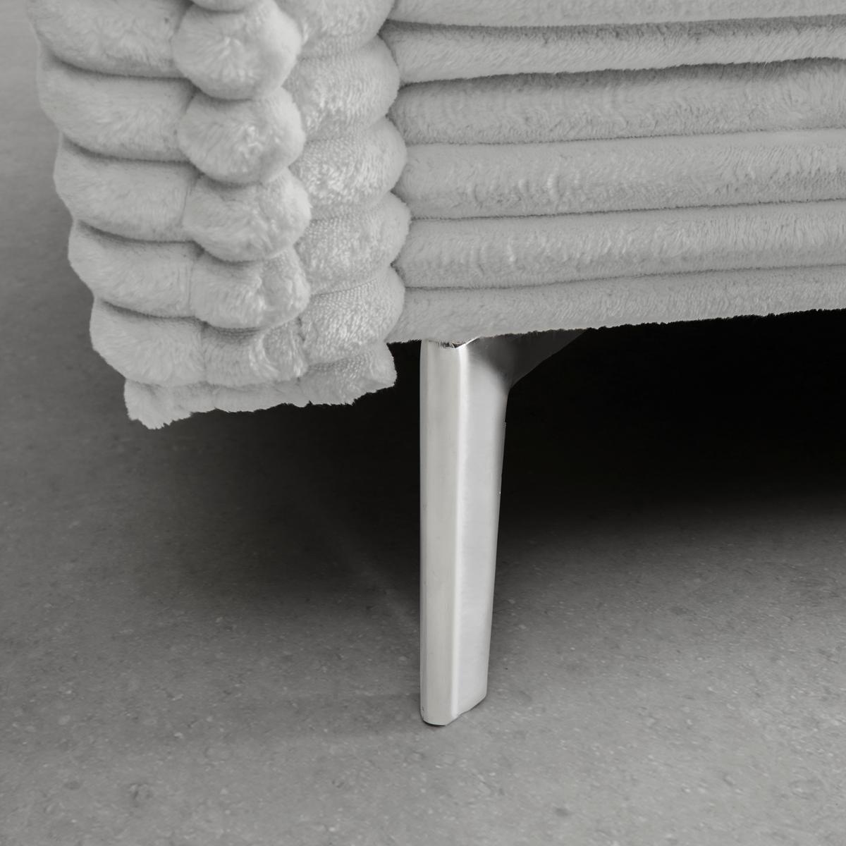 Bigsofa Kiss Hellgrau - Chromfarben/Hellgrau, MODERN, Holz/Metall (241/90/117cm) - Based