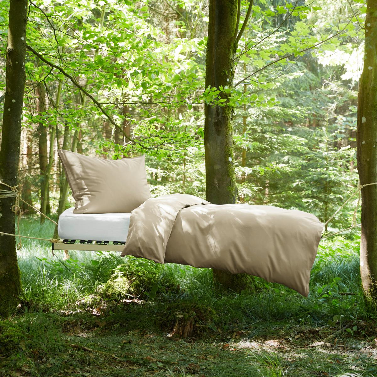 Bettwäsche Bio-Sophia Uni Taupe ca. 140x200cm - Taupe, Natur, Textil (140/200cm) - ecoTree