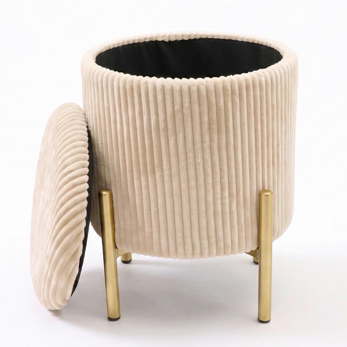 Ülőke Deho - bézs, Modern, textil/fa (35/41cm)