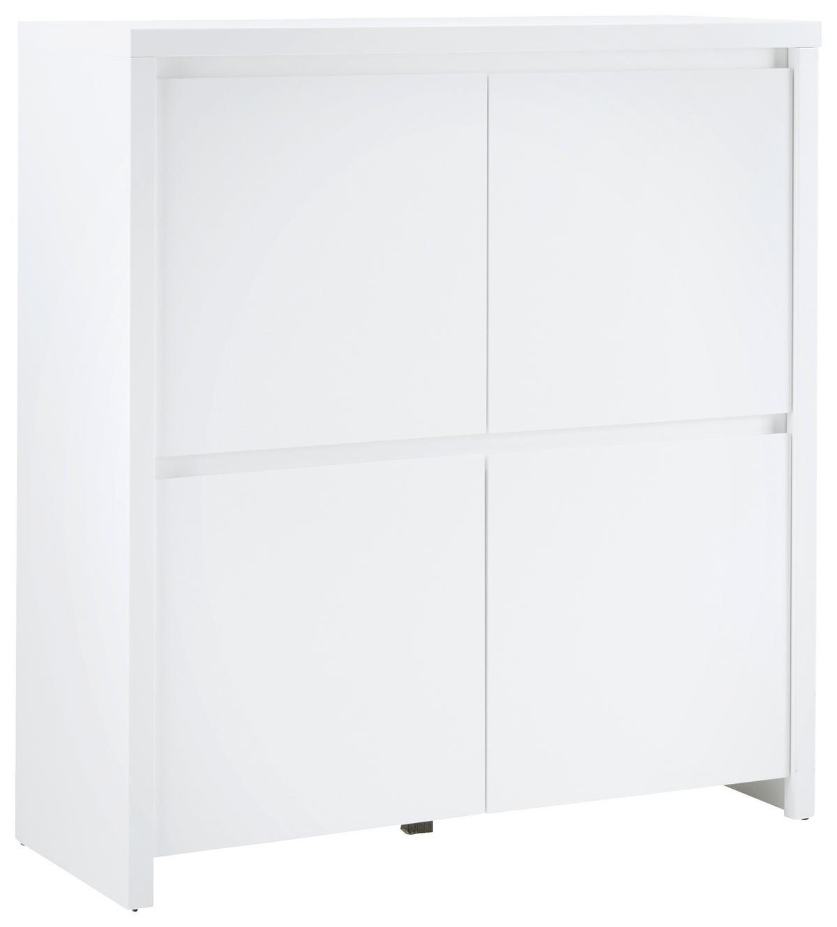 Kommode Larios B in Weiss - Weiss/Schwarz, Modern, Holzwerkstoff/Kunststoff (105/112/40cm) - Mömax