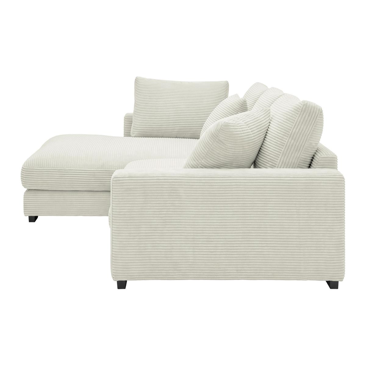 Ecksofa Pedro Creme - Creme/Schwarz, MODERN, Kunststoff/Textil (190/300cm) - Mömax