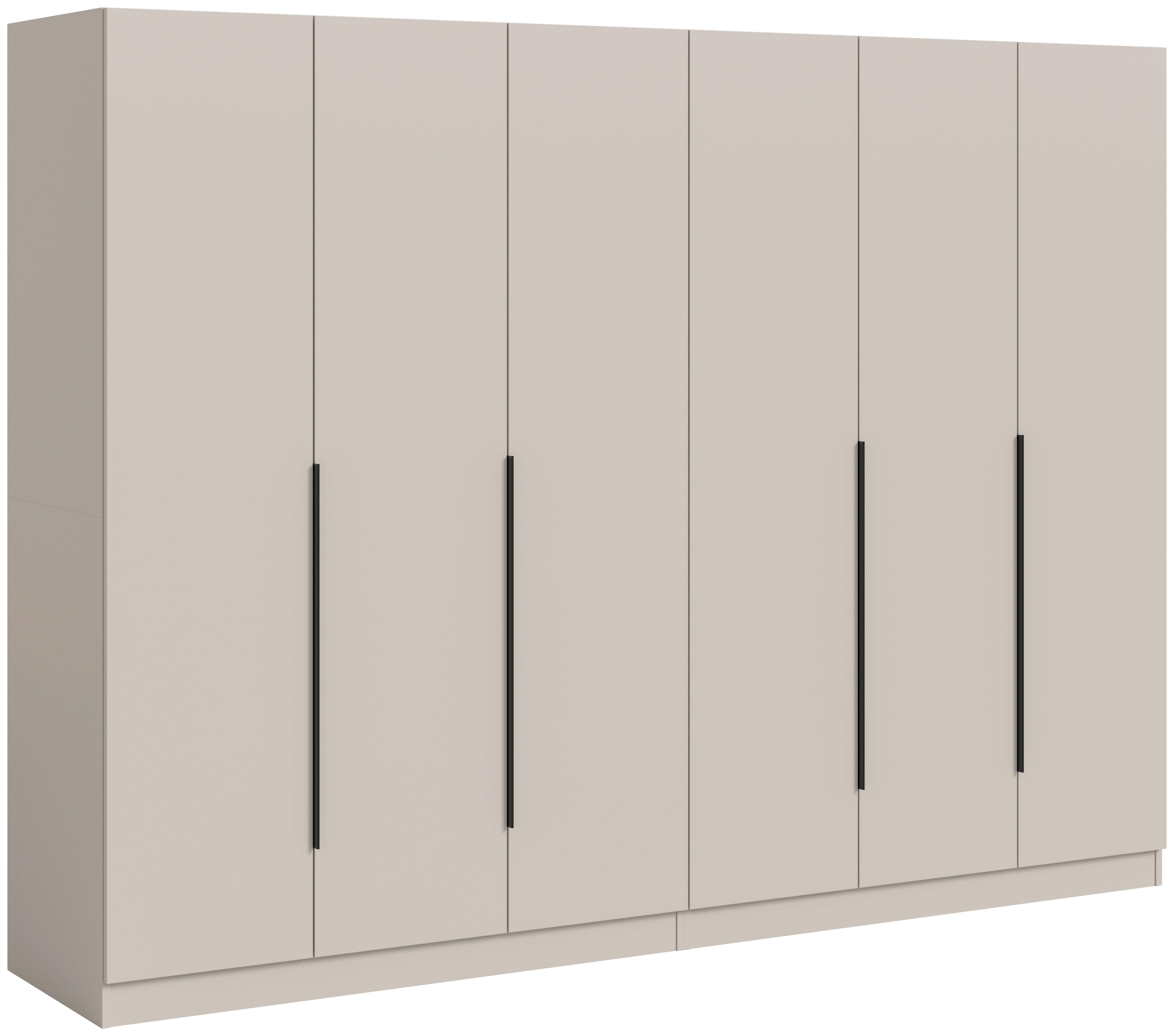 Drehtürenschrank KOPENHAGEN Kaschmir - Kaschmir/Schwarz, MODERN, Holzwerkstoff/Kunststoff (240/181/52cm) - Livetastic