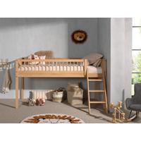 Hochbett FORREST Naturfarben ca.90x200cm Echtholz Eiche - Naturfarben, MODERN, Holz (90/200cm) - Vipack