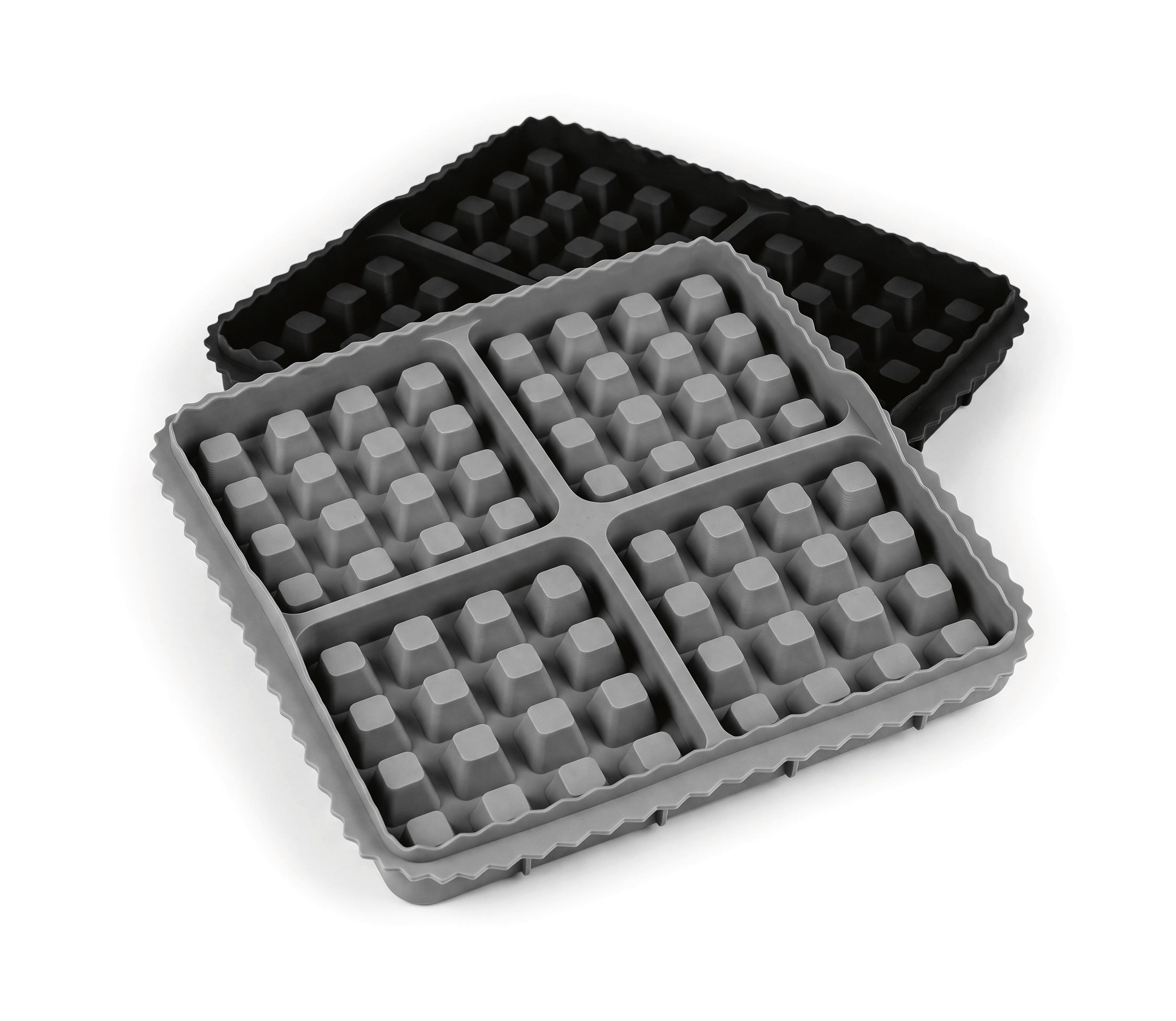 Backform Silikon LxBxH: 20,5x20,5x3 cm - Schwarz/Grau, KONVENTIONELL, Kunststoff (20,5/20,5/3cm) - GOURMETMAXX