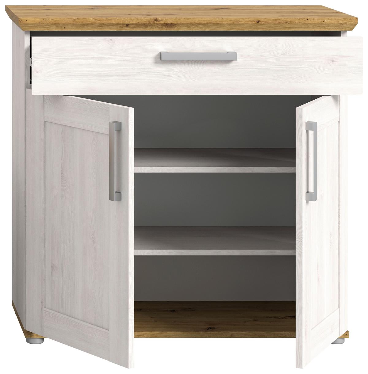 Schuhschrank Verona ca. 90x88x37 cm Lärche/Eiche - Silberfarben, KONVENTIONELL, Holzwerkstoff/Kunststoff (90/88/37cm) - MID.YOU