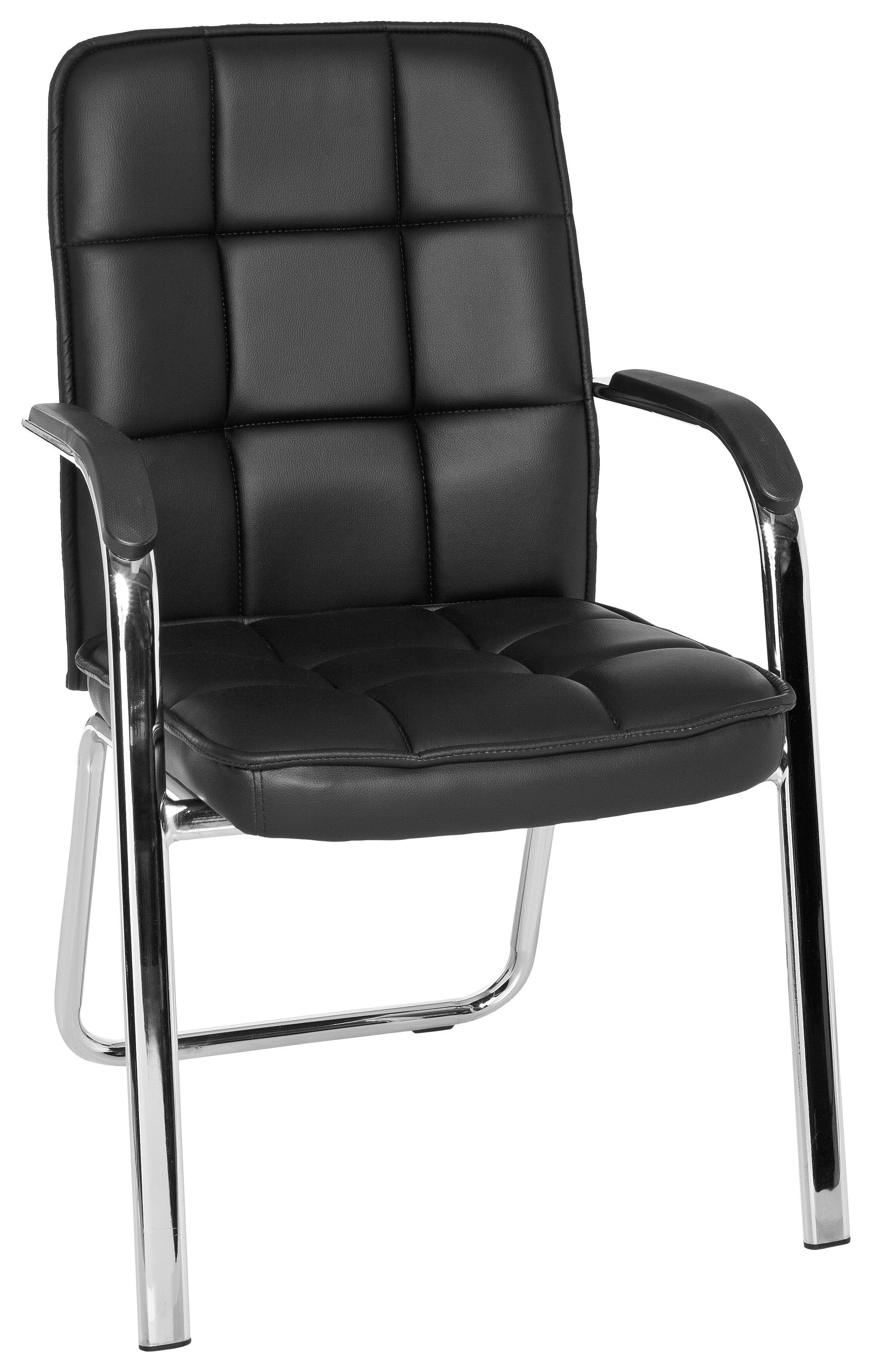 Konferenčni Stol Borne, Črna - barve kroma/črna, Moderno, kovina/tekstil (54/93/44cm) - MID.YOU