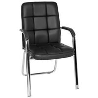 Besucherstuhl Borne Schwarz ca. 54x93x44cm - Chromfarben/Schwarz, MODERN, Kunststoff/Textil (54/93/44cm) - MID.YOU