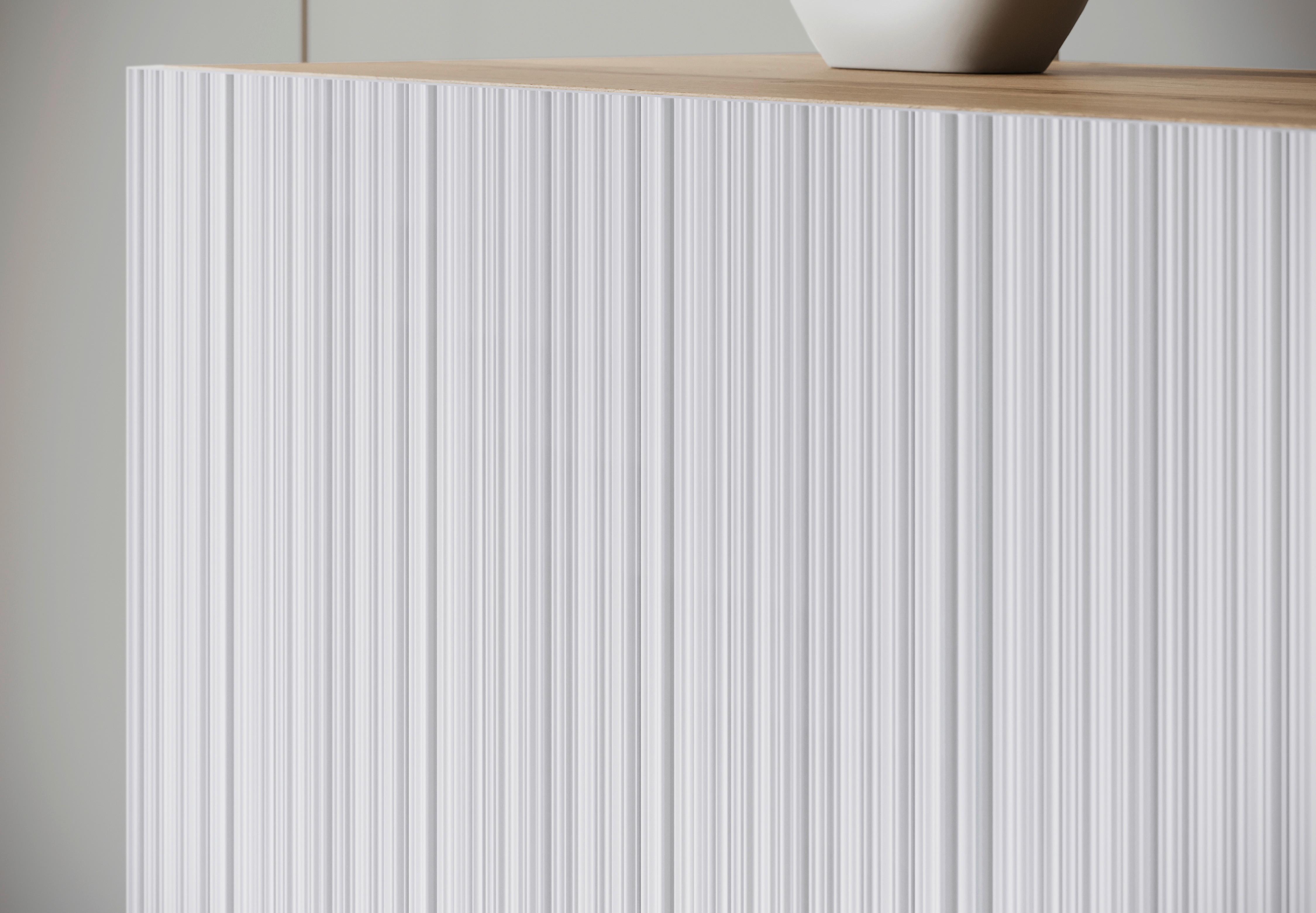 Komoda Phuket 120, Bela, Barva Hrasta - črna/bela, Trend, leseni material (120/76/39cm) - Livetastic