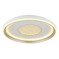 LED-DECKENLEUCHTE 48558-48 EILA - Weiss/Champagner, Design, Kunststoff/Metall (48/7,5cm) - Globo