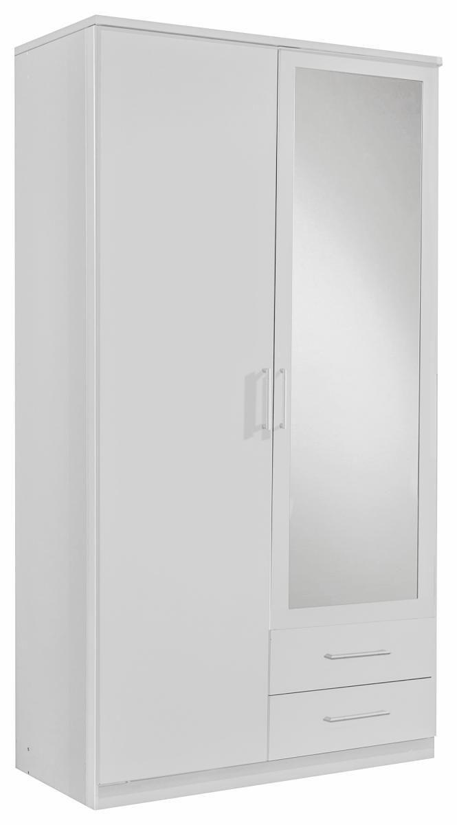 SZAFA UCHYLNA OSAKA - biały/kolor aluminiowy, Konventionell, materiał drewnopochodny/tworzywo sztuczne (90/199,5/58cm) - MID.YOU