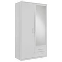SZAFA UCHYLNA OSAKA - biały/kolor aluminiowy, Konventionell, materiał drewnopochodny/tworzywo sztuczne (90/199,5/58cm) - MID.YOU