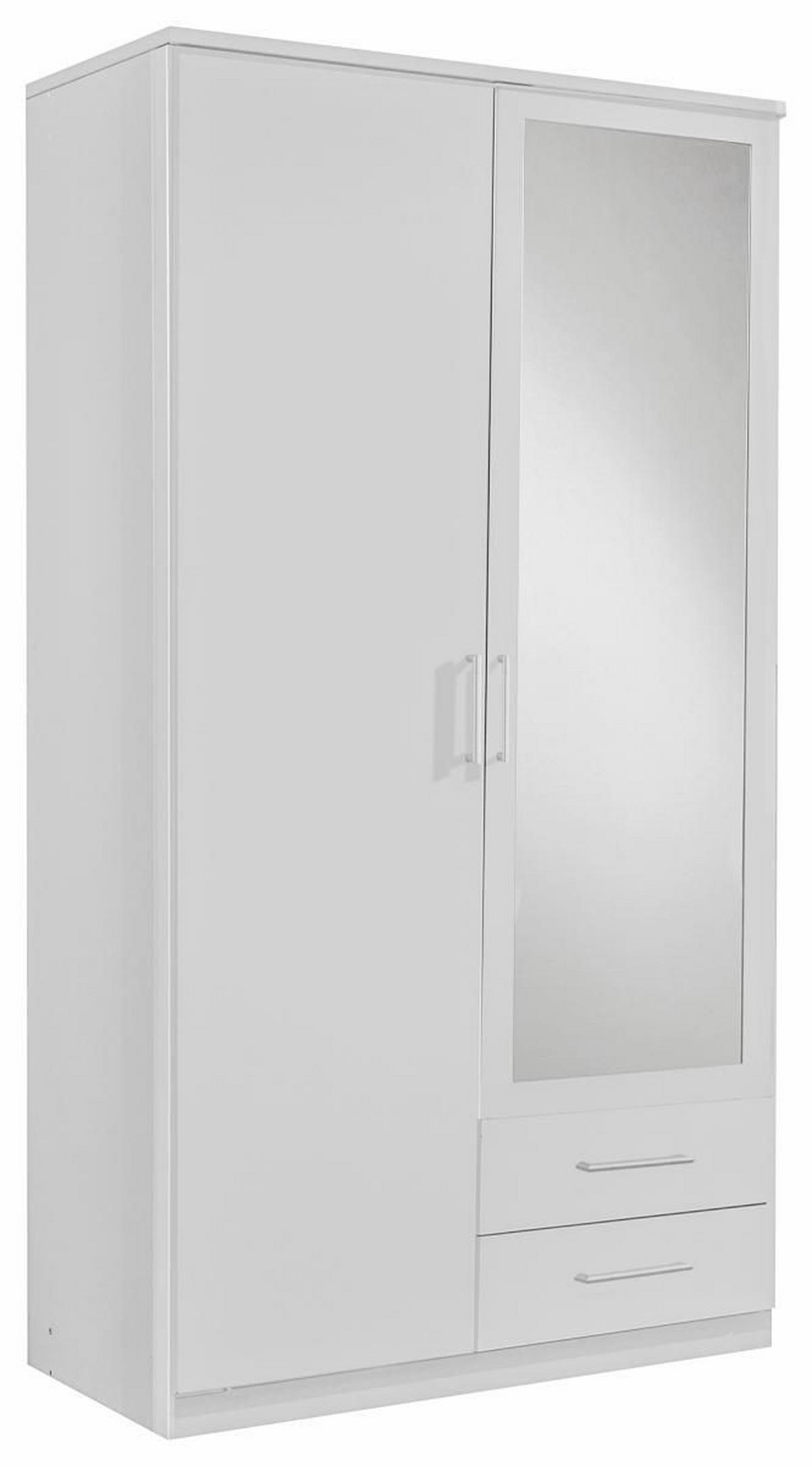 SZAFA UCHYLNA OSAKA - biały/kolor aluminiowy, Konventionell, materiał drewnopochodny/tworzywo sztuczne (90/199,5/58cm) - MID.YOU