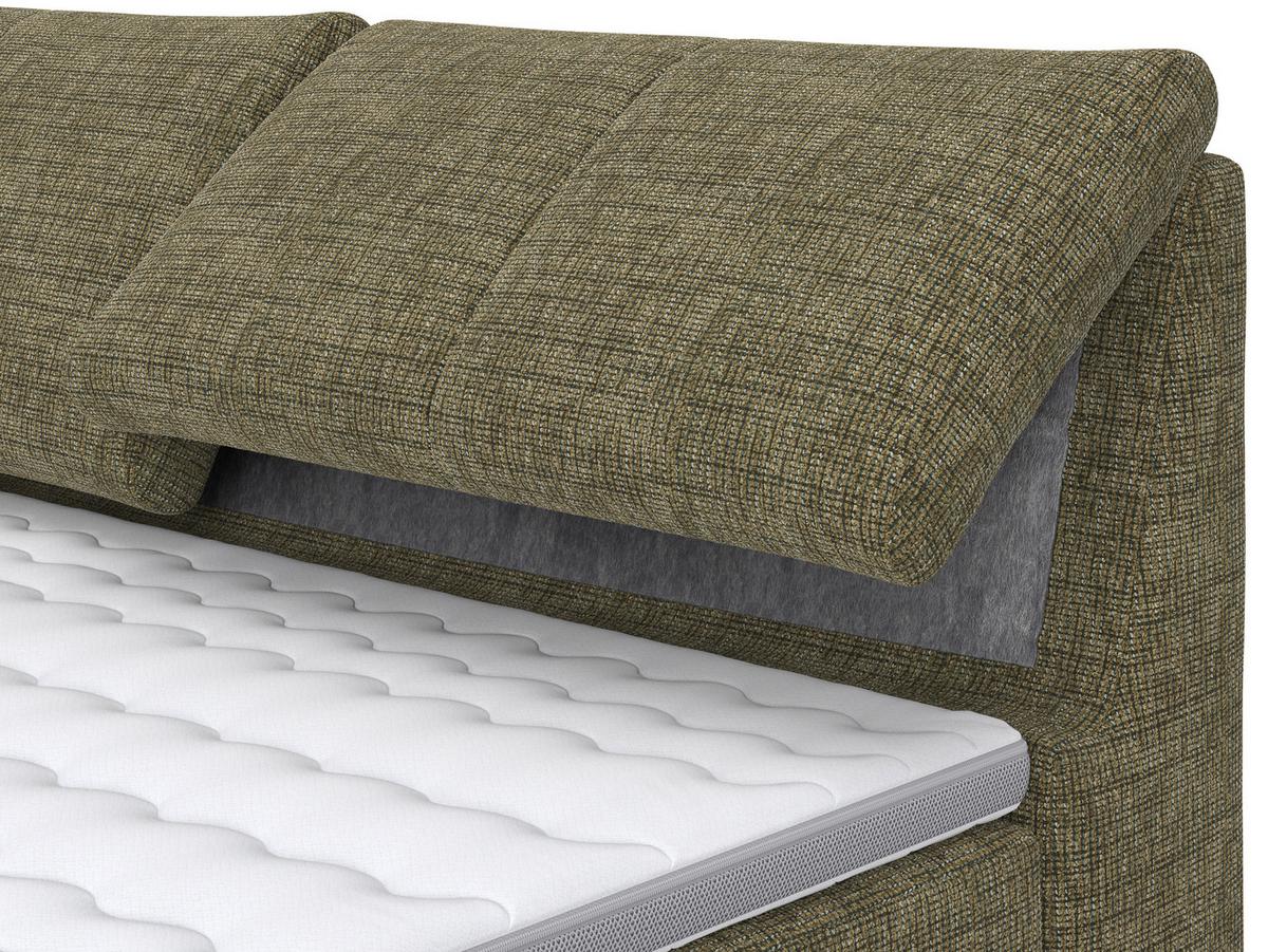 Boxspringbett Tabea Grün ca. 180x200cm - Alufarben/Grün, KONVENTIONELL, Karton/Naturmaterialien (180/200cm) - Premium Living