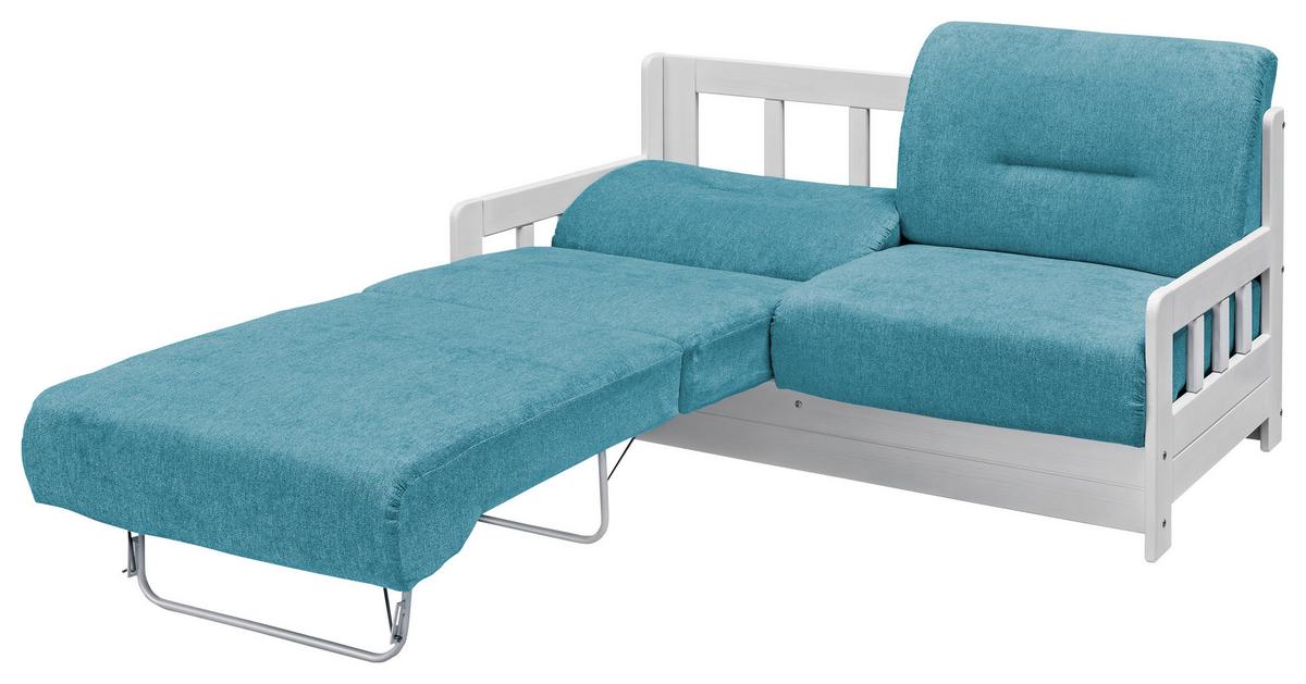 Schlafsofa Camino Holzkorpus Blau/Weiß - Blau/Weiß, LIFESTYLE, Holz/Textil (154/88/90cm) - Livetastic