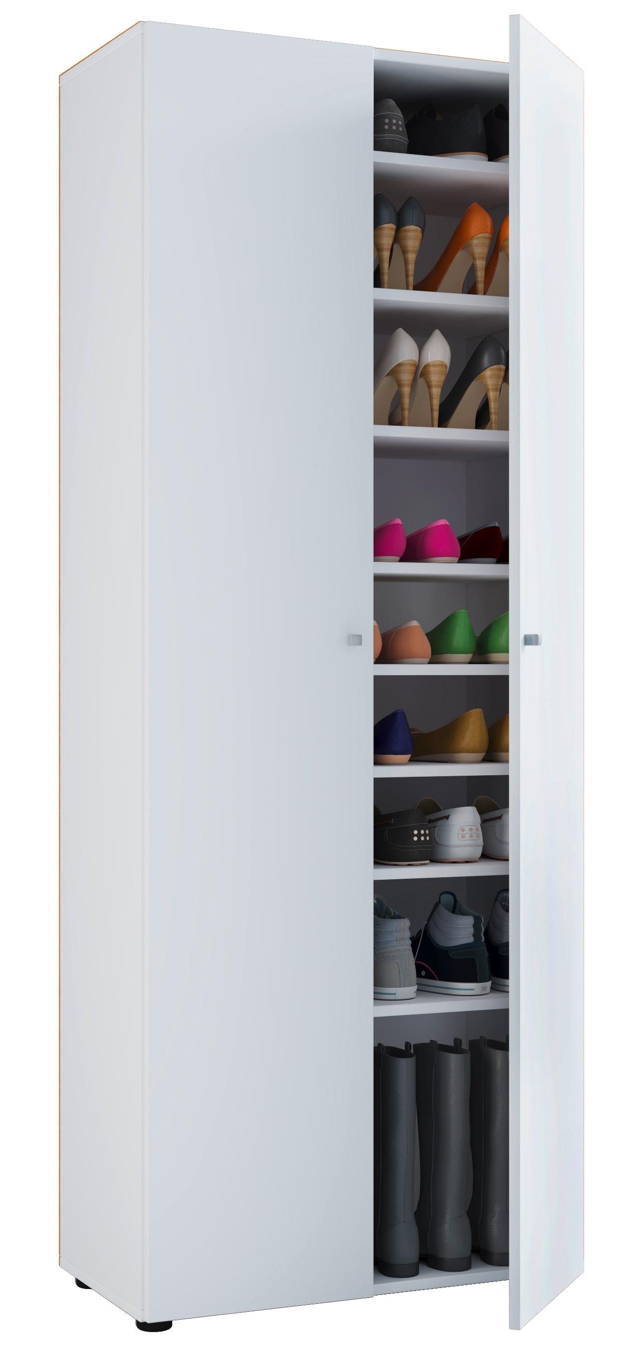 SCHUHSCHRANK VANDOL I 9 DT - Weiss/Schwarz, Design, Holzwerkstoff/Kunststoff (71/180/39cm) - MID.YOU