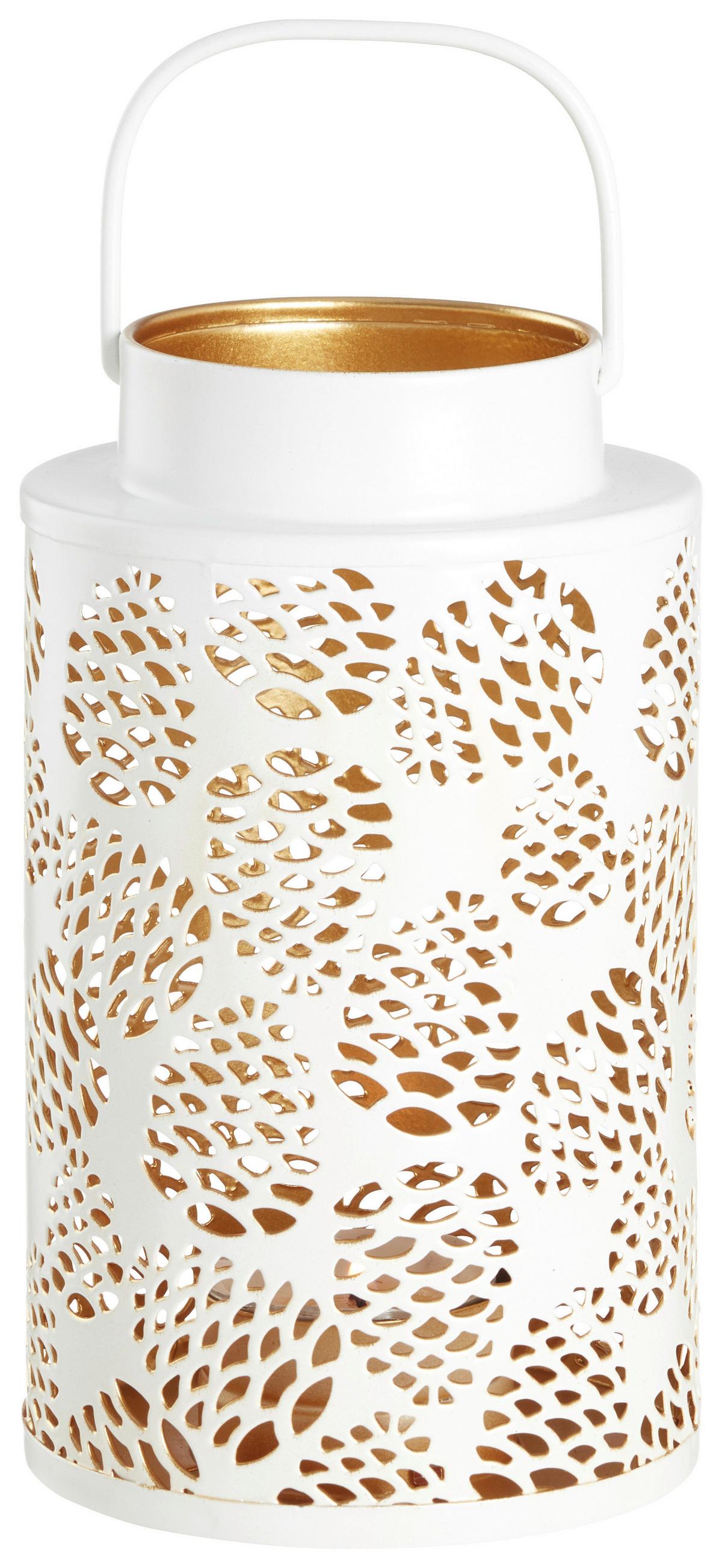 Windlicht Divan in diversen Farben - Blau/Weiss, Metall (9/16cm) - Modern Living