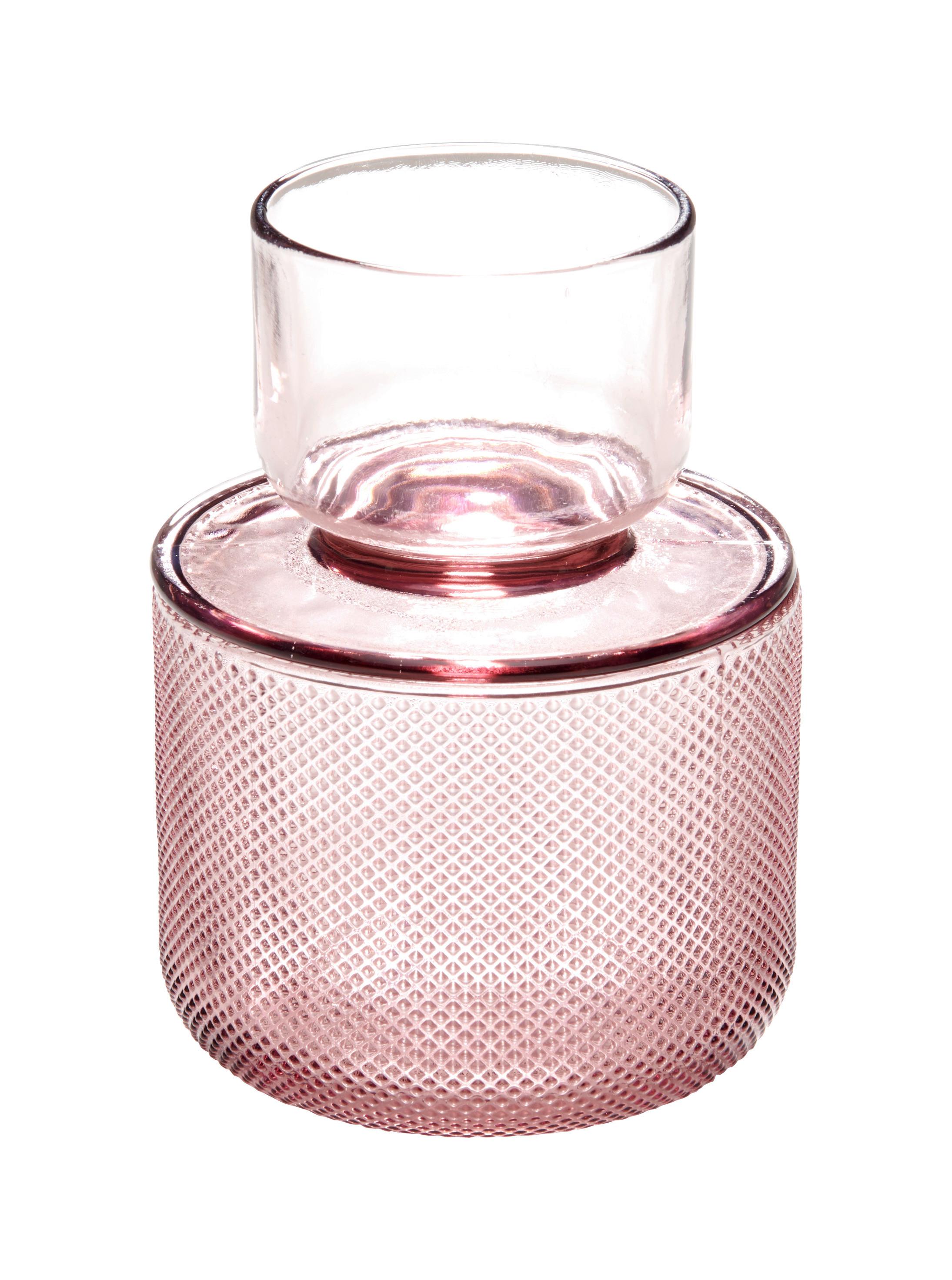 Dekodose Smoked in Rosa aus Glas - Rosa, Glas (10/14cm) - Modern Living