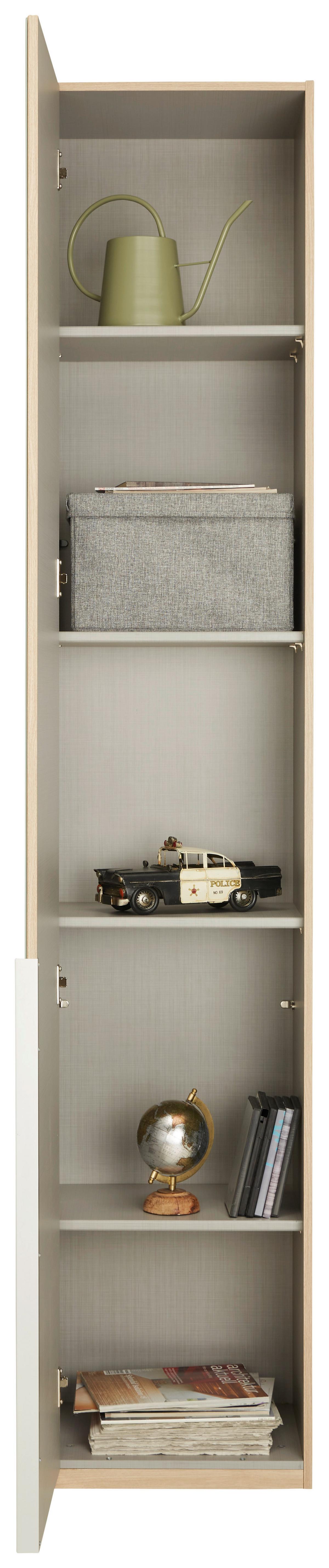 Drehtürenschrank in Weiss/Eichefarben - Weiss/Eichefarben, Konventionell, Holzwerkstoff/Metall (46/236/40cm) - Premium Living