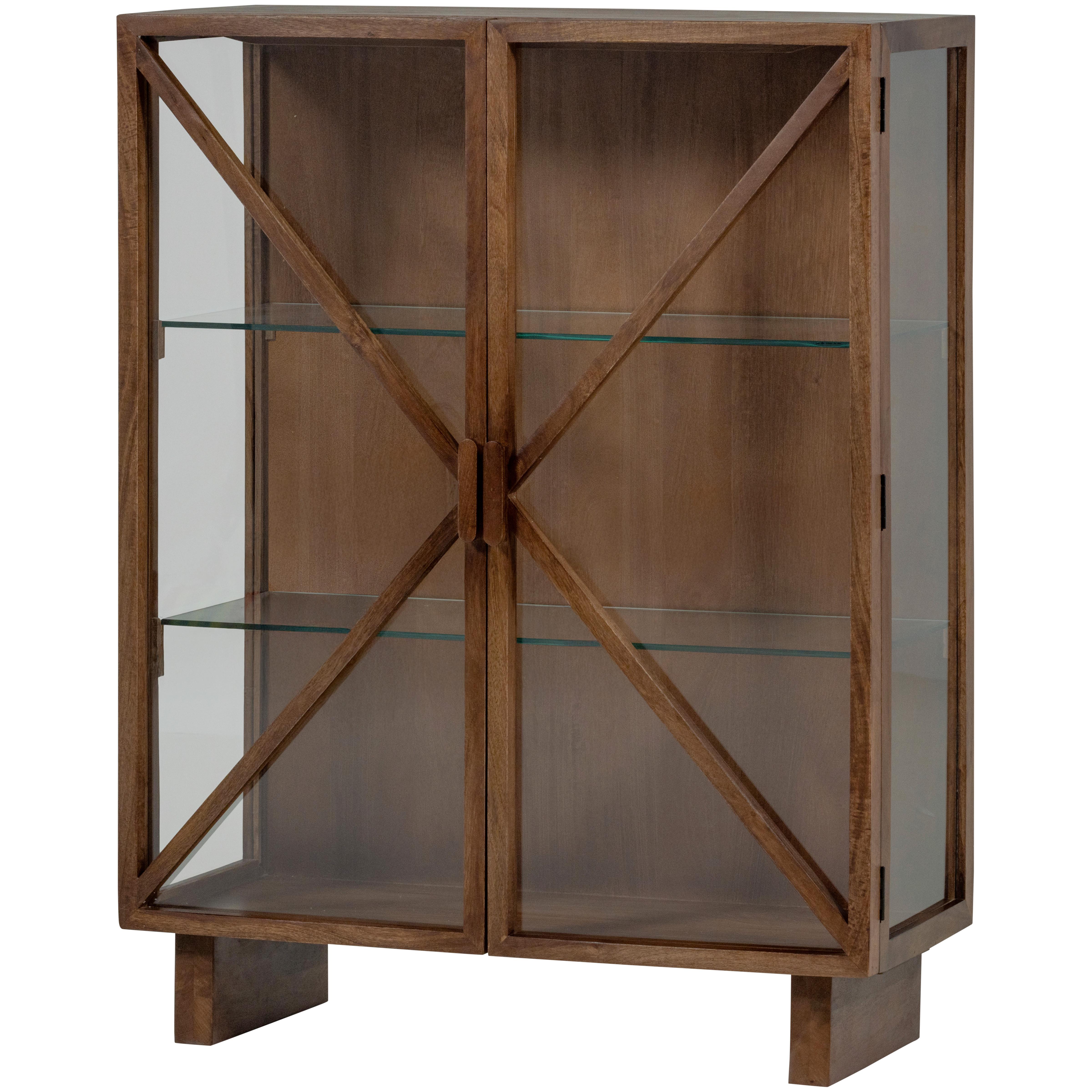 Vitrine Kella Dunkelbraun B: 100 cm - Dunkelbraun, Design, Glas/Holz (100/132/44cm) - Livetastic