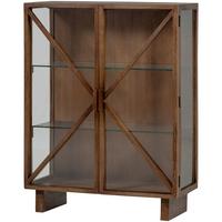 Vitrine Kella Dunkelbraun B: 100 cm - Dunkelbraun, Design, Glas/Holz (100/132/44cm) - Livetastic