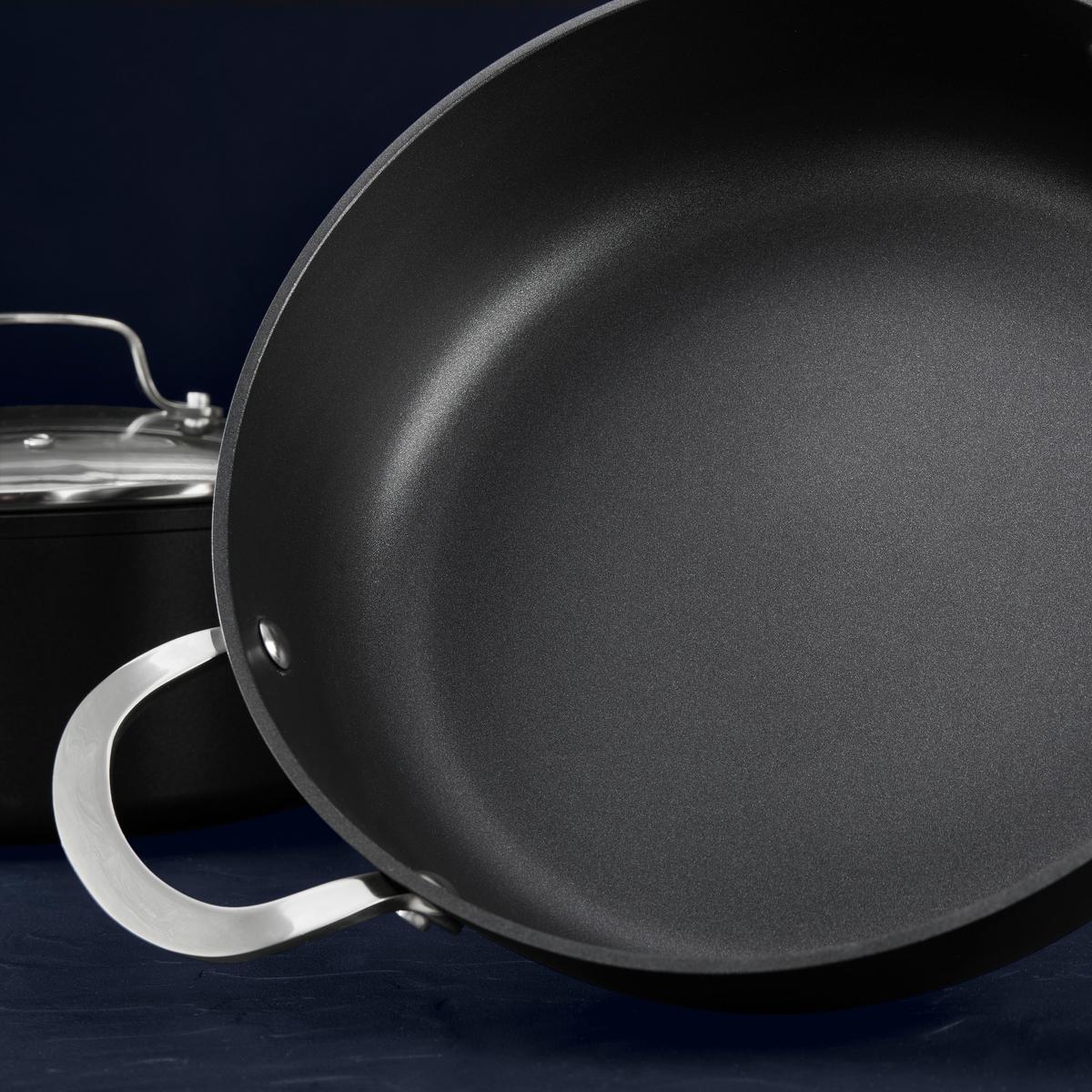 Kochtopfset Profi Line in Schwarz, 7-teilig - Klar/Silberfarben, KONVENTIONELL, Glas/Metall - Gourmesto