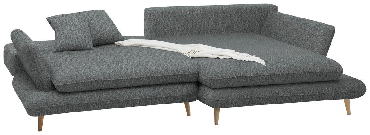 Ecksofa Monte Dunkelgrau - Dunkelgrau/Naturfarben, ROMANTIK / LANDHAUS, Holz/Textil (283/181cm) - Based