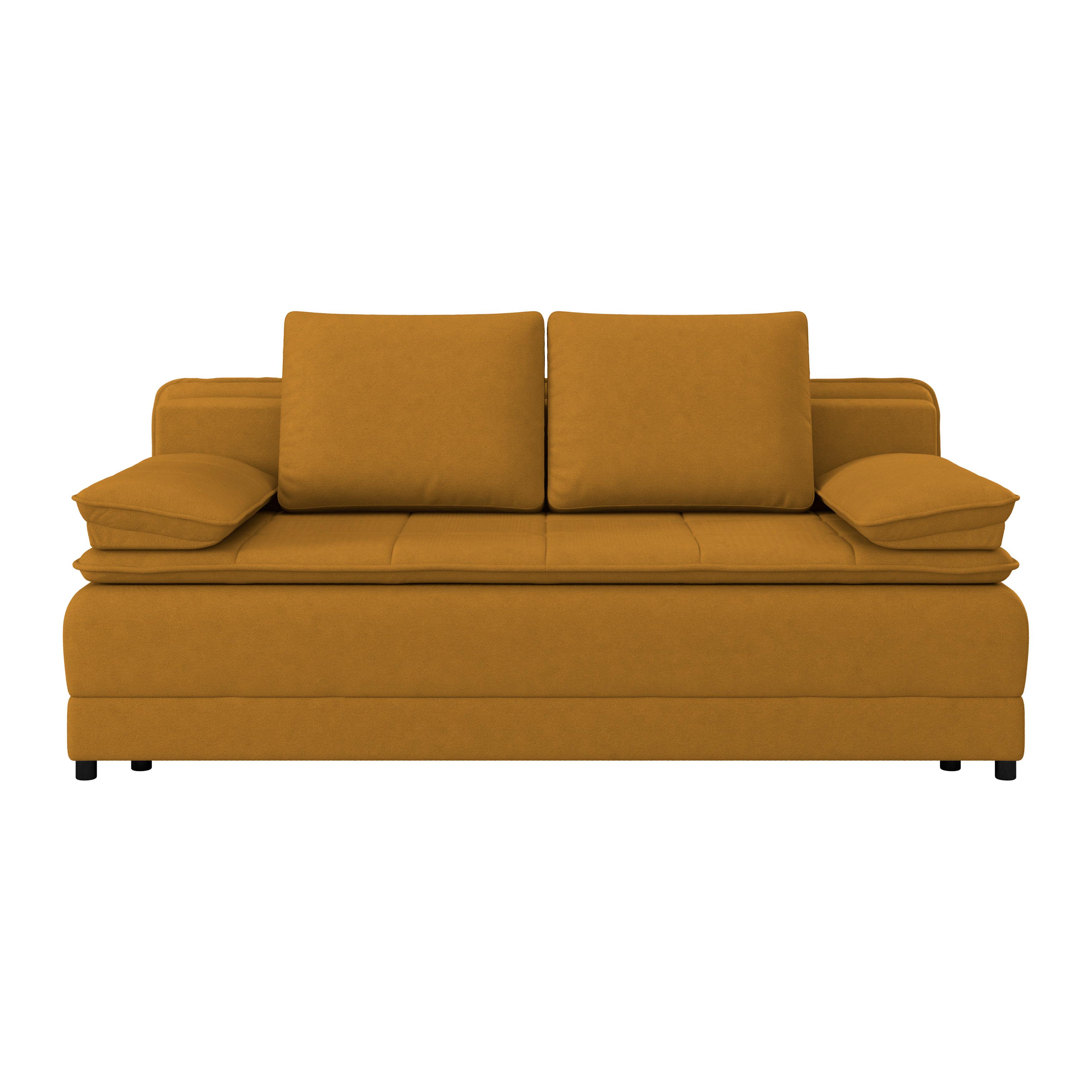 Trosjed Na Razvlačenje Alice - žuta/crna, Moderno, tekstil/plastika (202/73-92/105cm) - Modern Living