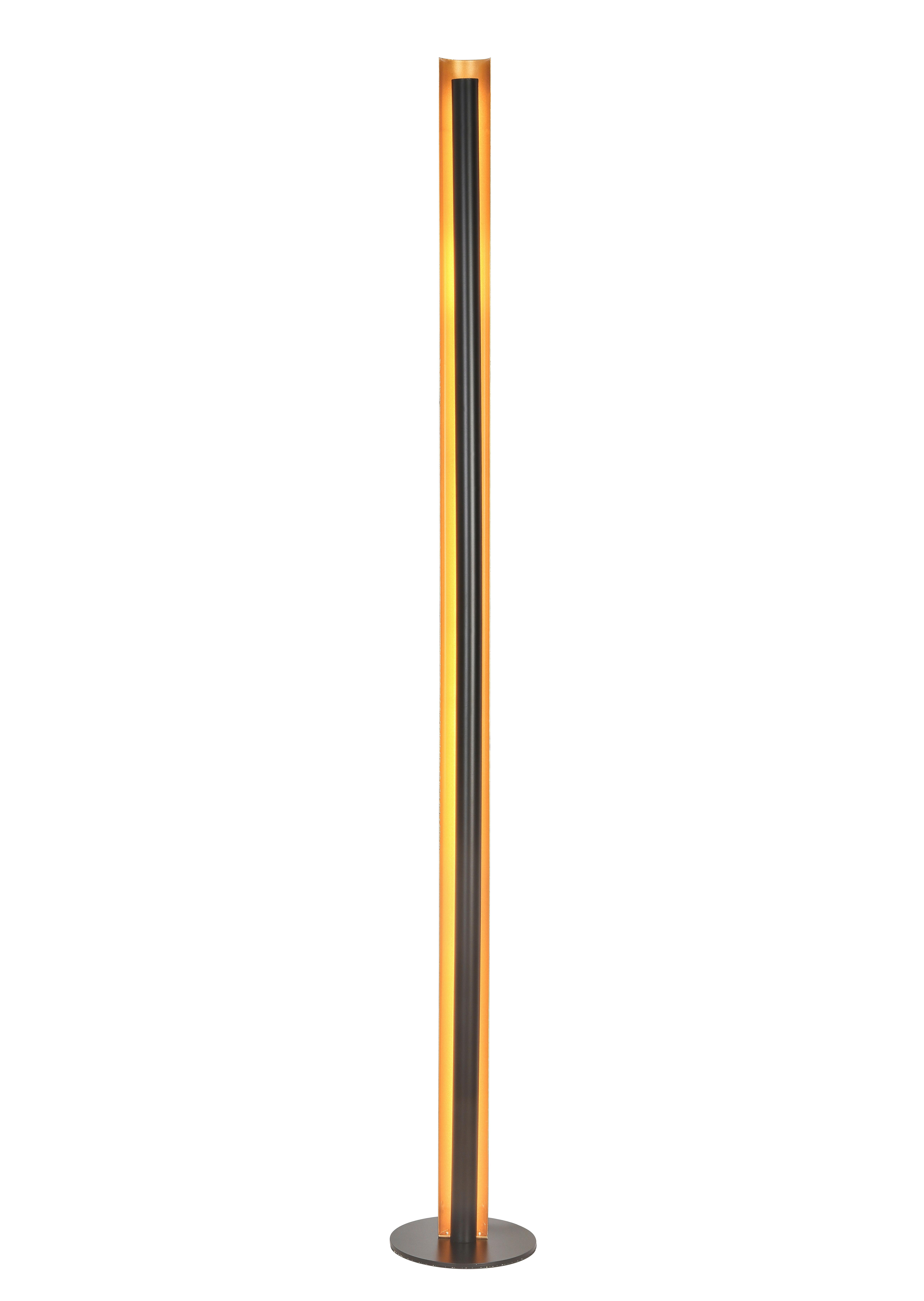 LED-STEHLEUCHTE GUMO - Goldfarben/Schwarz, MODERN, Metall (18/144cm) - Mömax