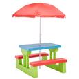 Kinder - Gartentisch aus Kunststoff inkl. Schirm - Blau/Rot, Kunststoff/Textil (67/47/78,5cm) - Modern Living Kinder - Gartentisch aus Kunststoff inkl. Schirm - Blau/Rot, Kunststoff/Textil (67/47/78,5cm) - Modern Living