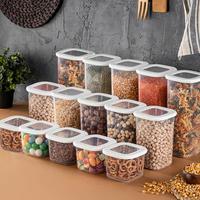 ZESTAW POJEMNIKÓW KUCHENNYCH 3808006703 - biały/przezroczysty, Basics, tworzywo sztuczne (10/10/9,5cm) - P & B