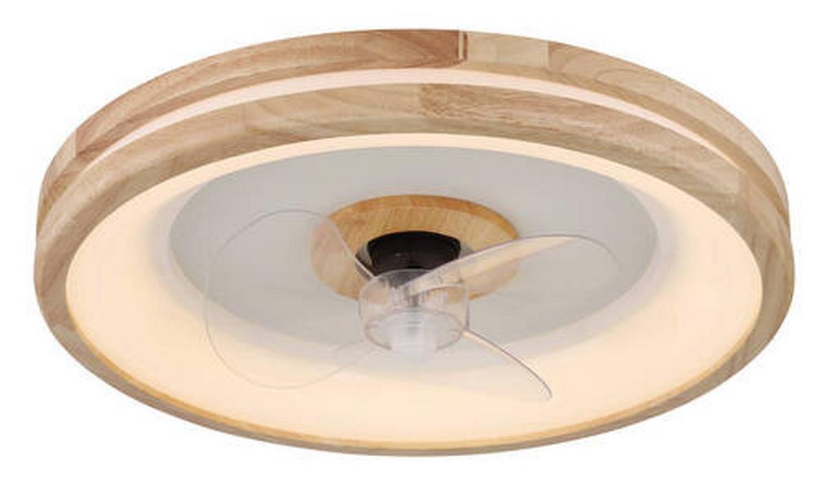 Mennyezeti Ventilátor 03650 - sötétbarna/áttetsző, Natur, műanyag/fém (50/12,5cm) - Globo