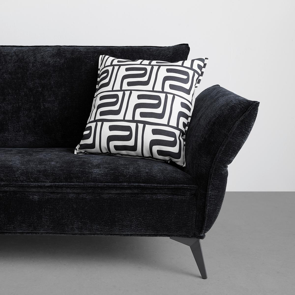 Zierkissen Ottawa Schwarz/Beige ca. 60x60cm - Beige/Schwarz, MODERN, Textil (60/60/60cm) - Premium Living