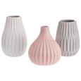 Vase Wilma Grau/rosa/Weiß - Rosa/Weiß, MODERN, Keramik (8/14cm)