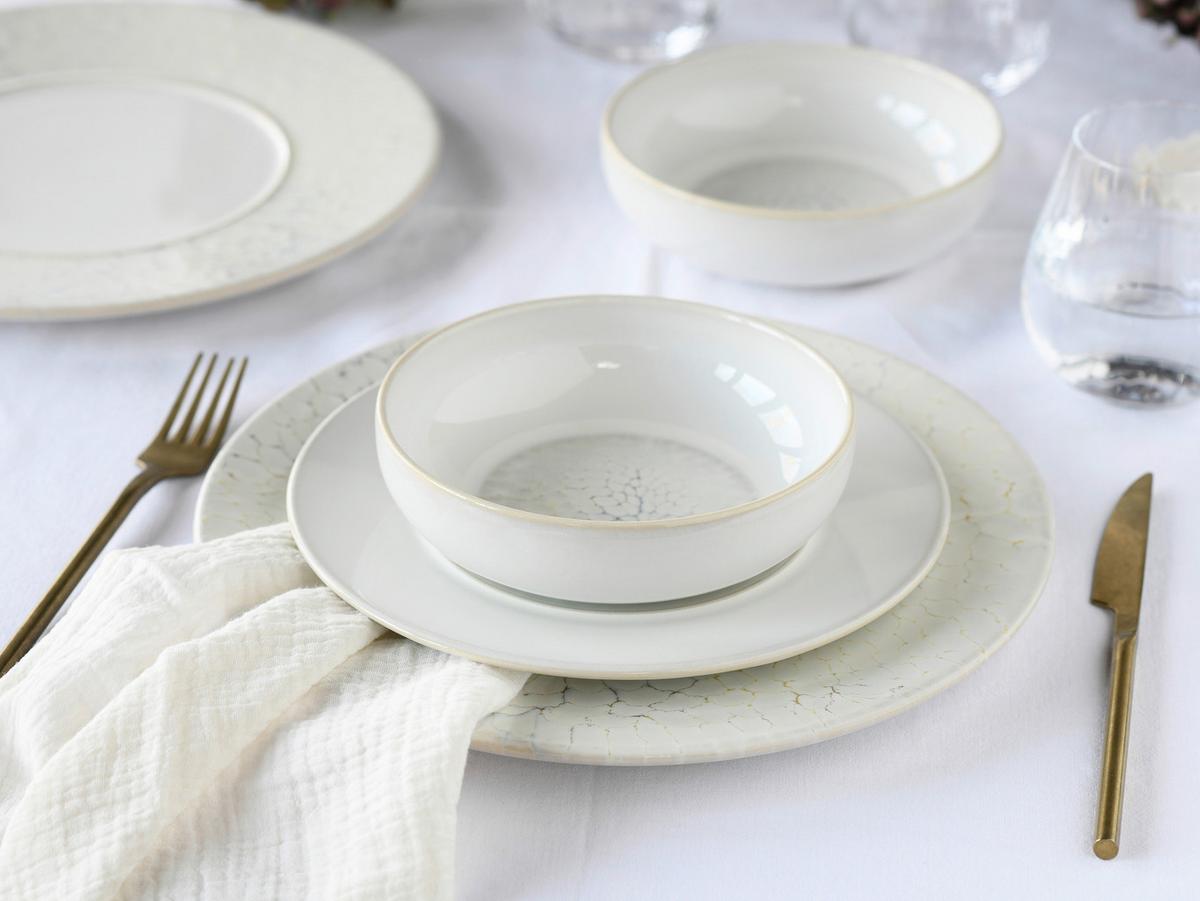 Jedilni Servis Unico Toscania, 12-Delni - krem barve/bela, Basics, keramika - Creatable