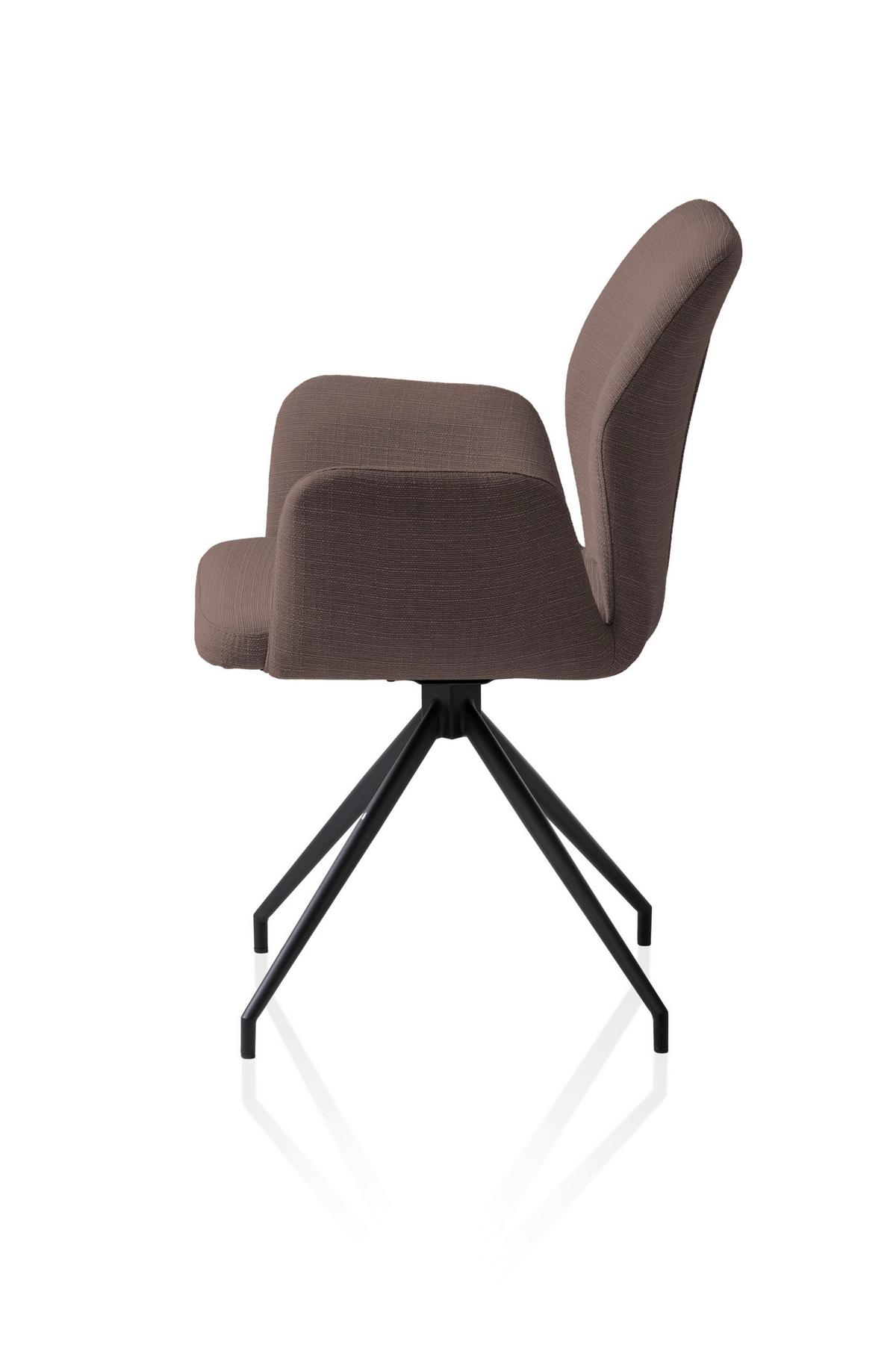 Naslanjač Hilda, Rjava, Vrtljiv - črna/rjava, Moderno, kovina/tekstil (59/88/58cm) - Livetastic