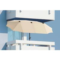 Doppelsonnenschirm Salerno ca.300x220x150cm Naturfarben - Anthrazit/Naturfarben, Basics, Textil/Metall (300/220/150cm) - Schneider