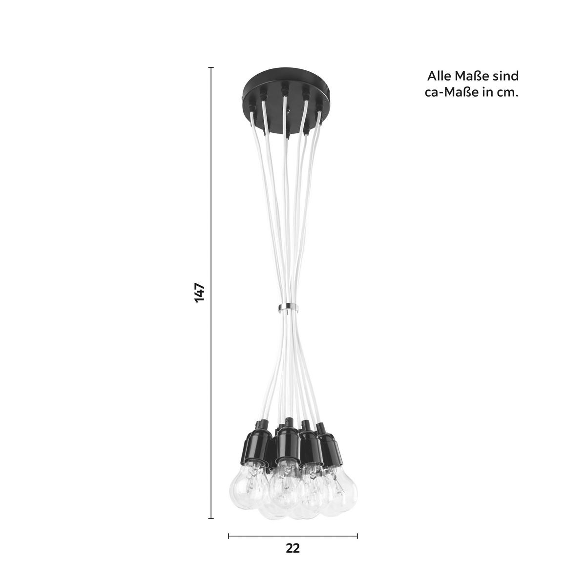 Függőlámpa Padua - fehér, Modern, műanyag (22/147cm) - Modern Living